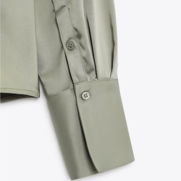 NWT Zara Fitted Satin Effect Shirt - Picture 3 of 5
